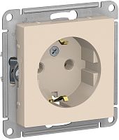 Розетка с заземлением без рамки Systeme Electric AtlasDesign 1-м. бежевый картинка